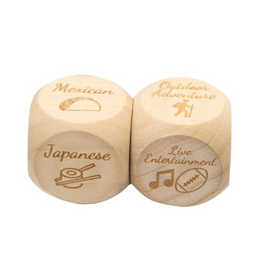 1 набор игральных костей для принятия решений для пар, 5 деревянных игральных костей и набор игральных костей для свиданий, игральные кости для еды на День святого Валентина, девичник, свадебный подарок