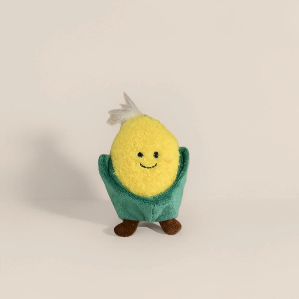 Cartoon Cute Fruit and Vegetable Plush Series Keychain Toy Peach Pear Cherry Doll Smiling Face Fruit Decoration Pet Gift