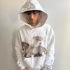 Женский oversize худи с принтом лошади Streetwear Повседневная толстовка Свободный крой Длинный рукав