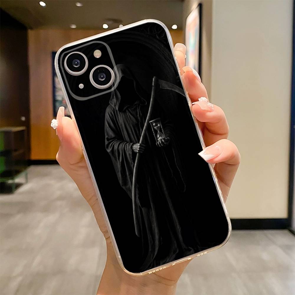 Чехол для телефона Череп Скелет Жнец Для iPhone 17 16e 16 15 14 13 12 11mini Pro Max X XR XSMAX 8 7 Air Plus Мягкий чехол