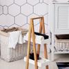 Bamboo Bathroom Shelf With 3 Tiers Storage Rack A Shaped Wooden Shelf 30x18x81 Cm Natural And White