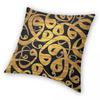 Arabic Calligraphy Art Square Pillowcase Polyester Linen Velvet Pattern Zip Decorative Car Cushion Cover