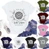 Women's Casual Fashion Street Slim Short Sleeve Sunflower Printed T-Shirt Top