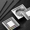 Stainless Steel Floor Drain Square Floor Cover Anti-odor Filter Core  Shower
