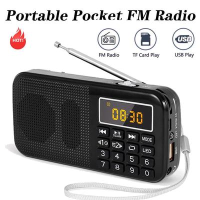 Радио FM портативные радиоприемники цифровое радио перезаряжаемое радио USB/SD/TF/AUX плеер фонарик будильник светодиодный дисплей