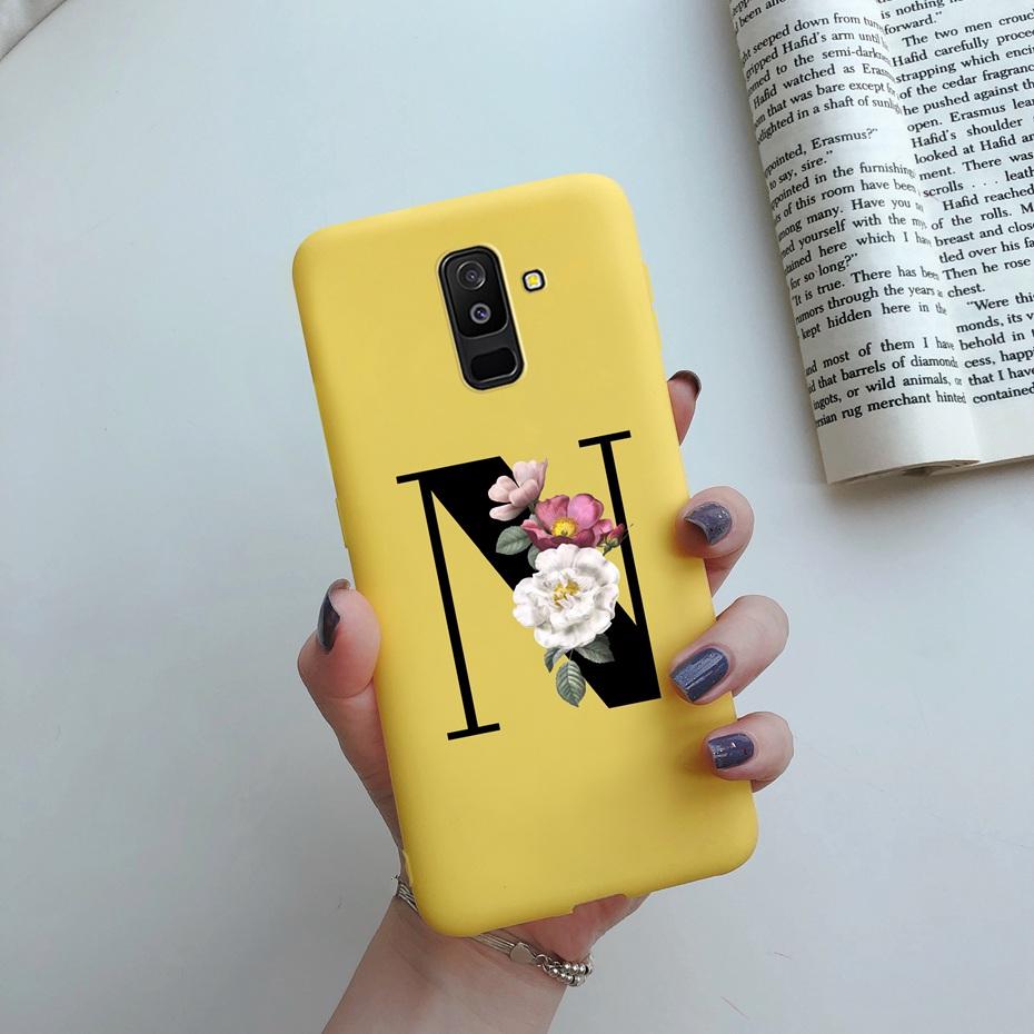 Для чехла на телефон Samsung Galaxy A6 2018 A600 A600F для Samsung A6 a 6 plus 2018 A605 A605F A6plus чехол Красивая обложка с 26 буквами