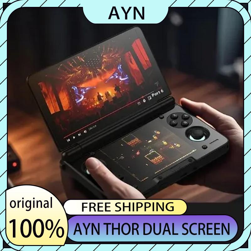 AYN Thor Dual Screen Flip Handheld Game Console, 6" OLED 120Hz 1080×1920 Display, Snapdragon 8 Gen 2, 16GB+1TB, Portable Gaming