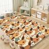 Lovely Eevee Character Carpet Cute Pocket Monster Printed Area Rug for Girls Teens Bedroom Decoration