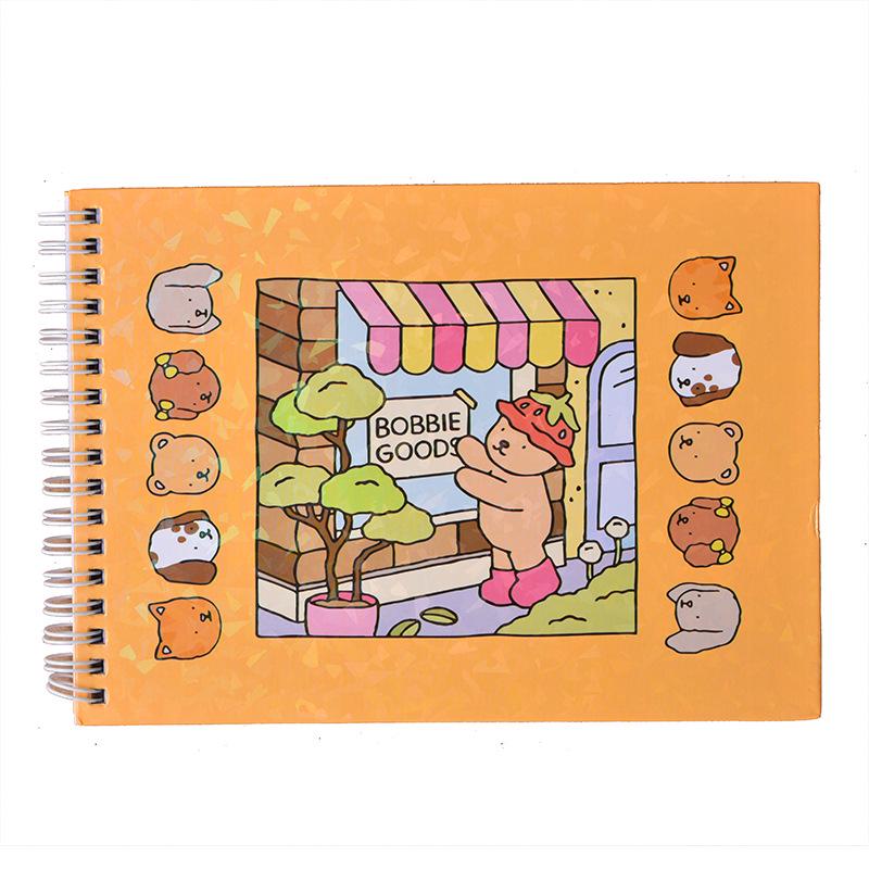 In-Stock Bobbie Goods A5 Hardcover Spiral-Bound Coloring Book for Children
