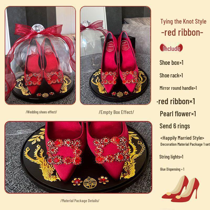 Большая акриловая свадебная коробка для обуви с кольцебросом и игрой с колокольчиком