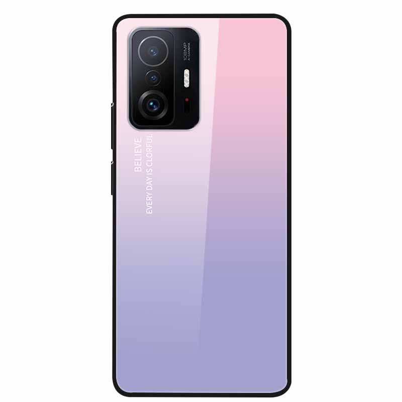 Для Xiaomi 11T Pro Стеклянный чехол Жесткий закаленный стеклянный ПК-чехол Чехол для телефона Для Xiaomi Mi 11T 11 T Pro Ударопрочный Мультяшный Funda Coque