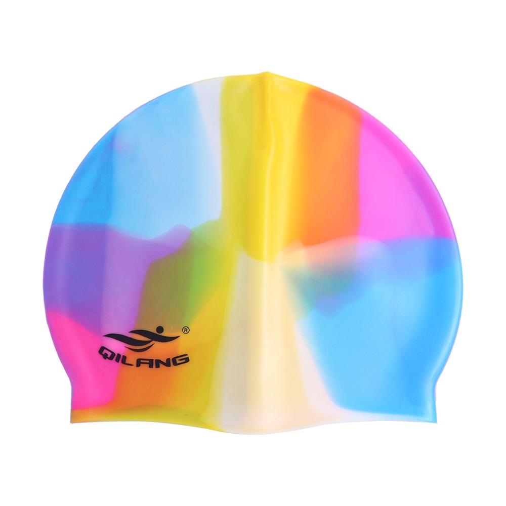 Classic High Elastic Long Hair Waterproof Flexible Silicone Colorful Swimming Hat Swimming Cap Swim Pool Hat Bathing Cap