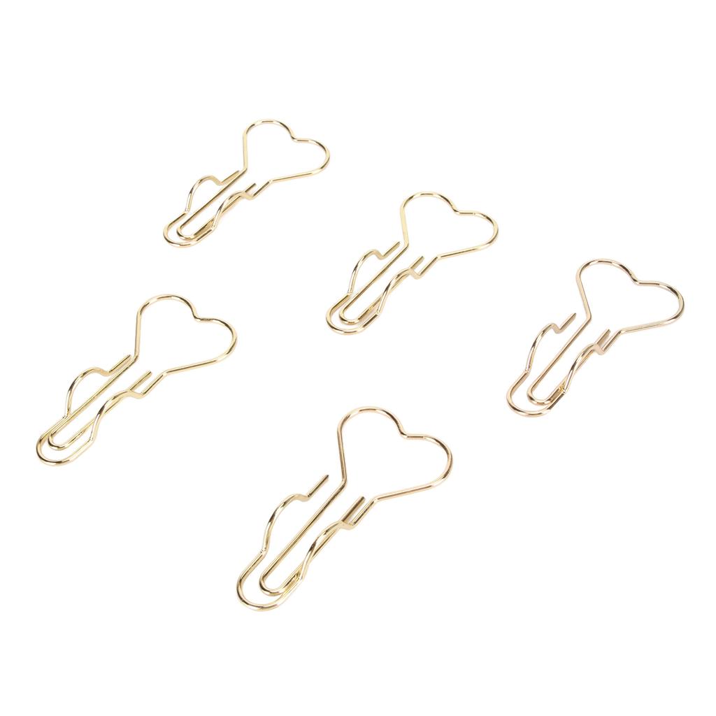 50 шт. зажимов для ручек в форме сердца, металлические держатели для ручек, маленькие милые зажимы для канцелярских принадлежностей, офисных документов