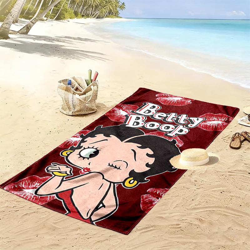 1pc Betty Boop Beach Towel, Outdoor Activities Perfect Summer Travel Supplies, As A Gift for Festivals