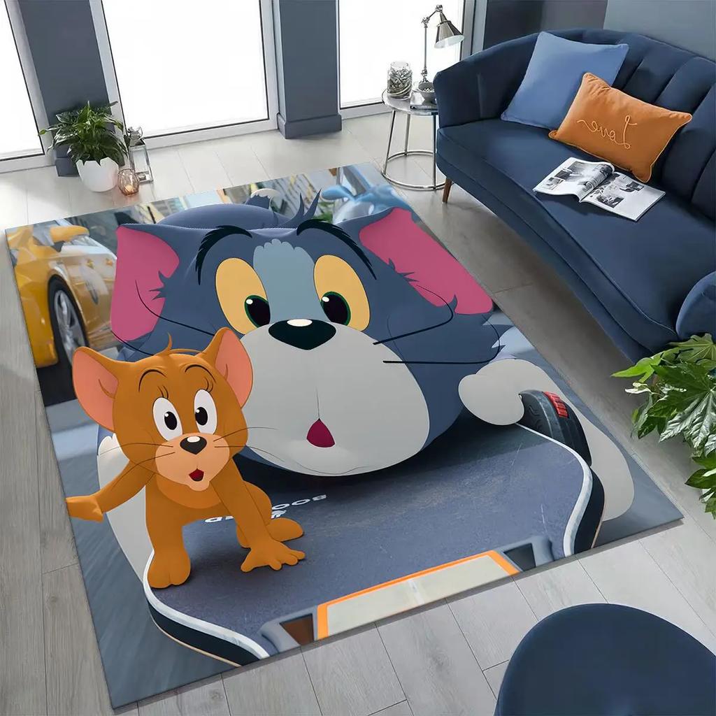 3D ковер с рисунком мультфильма Том и Джерри (Кот и Мышь) для спальни, гостиной, дивана, прихожей, большой нескользящий напольный коврик для детей