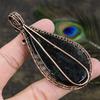 Nuummite Gemstone Copper Wire Wrap Jewelry Pendant 3.27