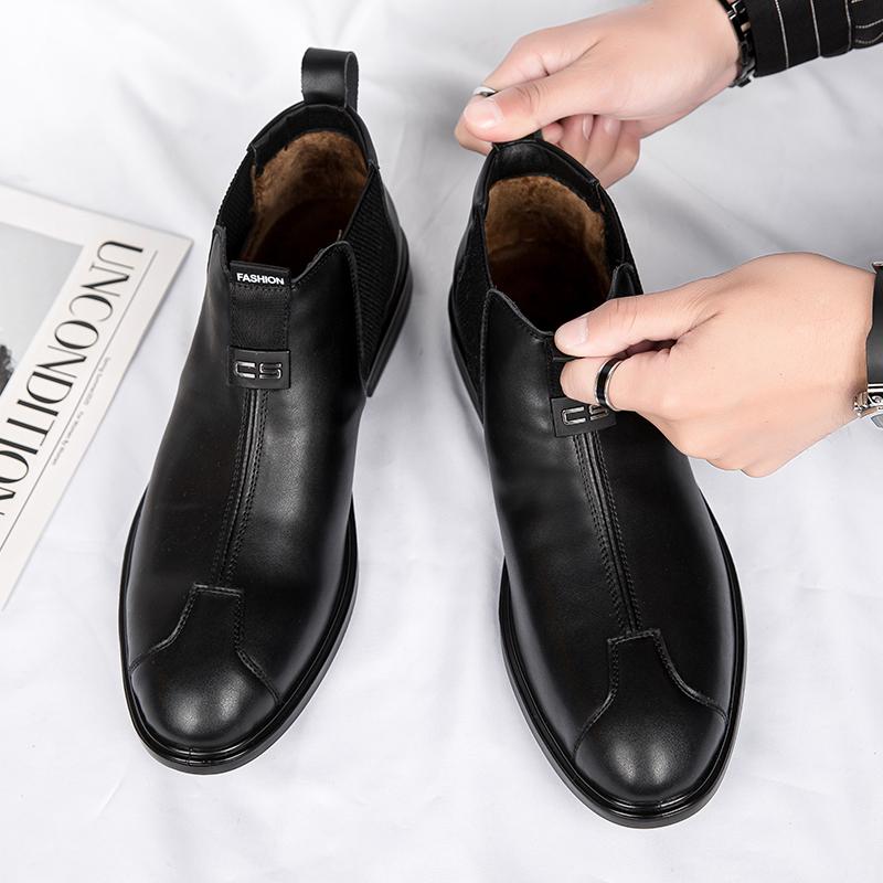 МодаКлассическая мужская обувь Мужские ботинки в стиле ретро Осенние Элегантные Модный дизайн обуви Удобные Мягкие мужские черные ботинки челси