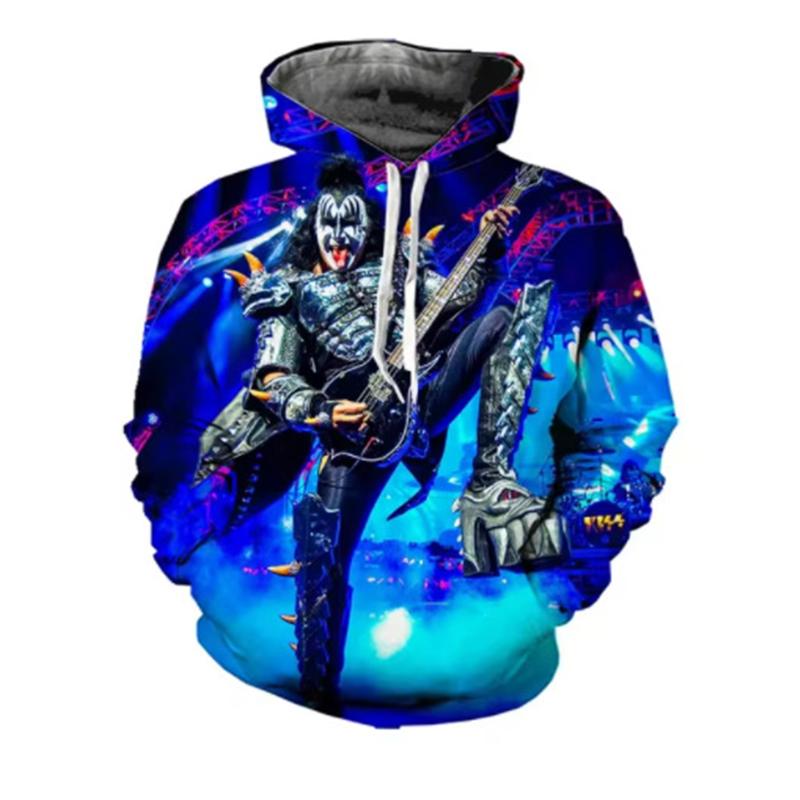 Kiss Rock Band 3D Print Hoodie Men Women Streetwear Hip Hop Hoodies Oversized Pullovers Hooded Sweatshirts Kids Tops Clothing