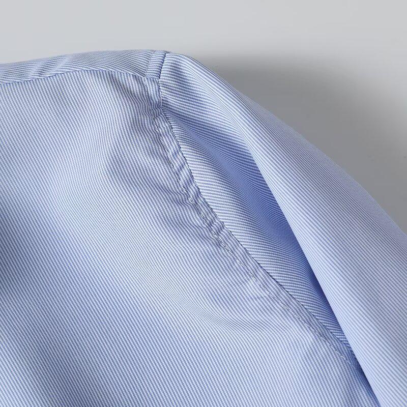 Spring 2025 Women's Versatile Pinstripe Shirt - Comfy, Loose Fit with Turn-Down Collar and Long Sleeves