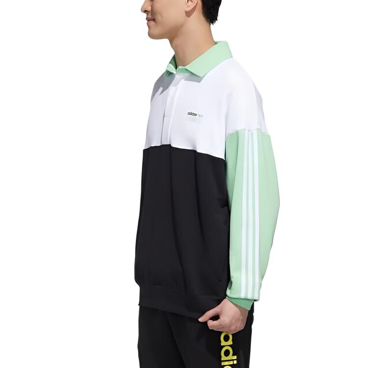 adidas Мужские толстовки Neo Черная с воротником-поло Умеренный Обычный GQ2169