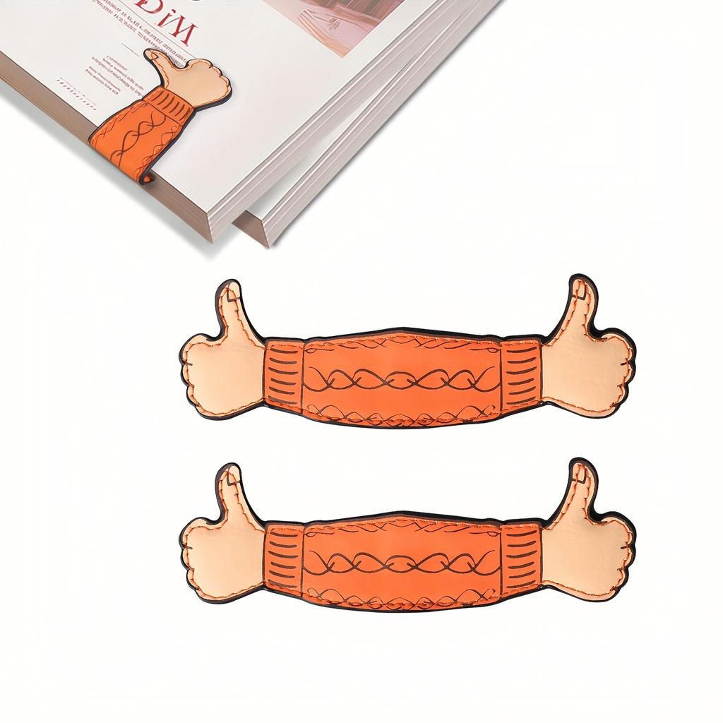 Magnetic Leather Bookmark with Thumb Design for Book Lovers Notebooks and Clip