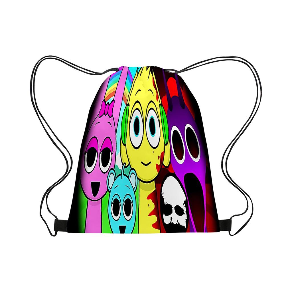 Box Sprunki Drawstring Bag Портативный Большой Вместительный Рюкзак Drawstring Водонепроницаемый