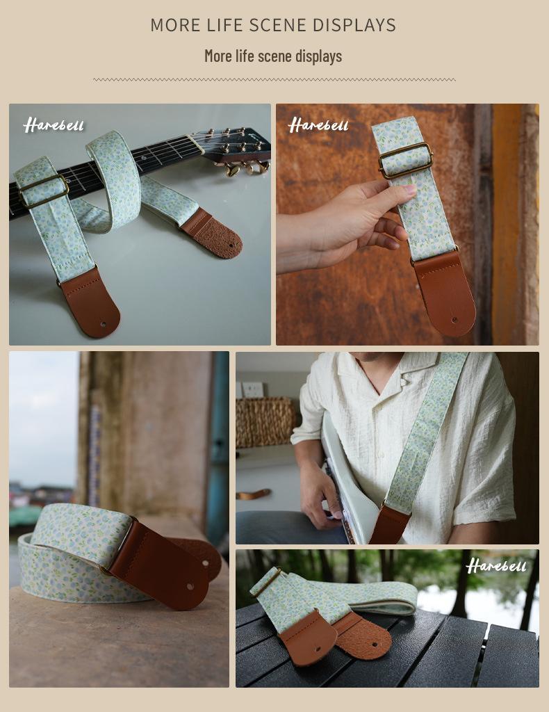 Qiqian Guitar Strap - Fresh, Comfortable, and Colorful: Blue, Red, Yellow (070-072) In Stock