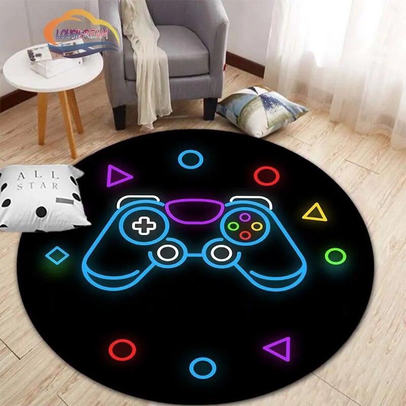 3D игровой контроллер круглый ковер, коврик для гостиной, спальни, детской комнаты, круговая игровая декорация подарок