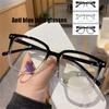 Oversized Blue Light Transparent Glasses Square Eyeglasses Frames for Women Men Flat Light Glasses Frame Computer Eyewear