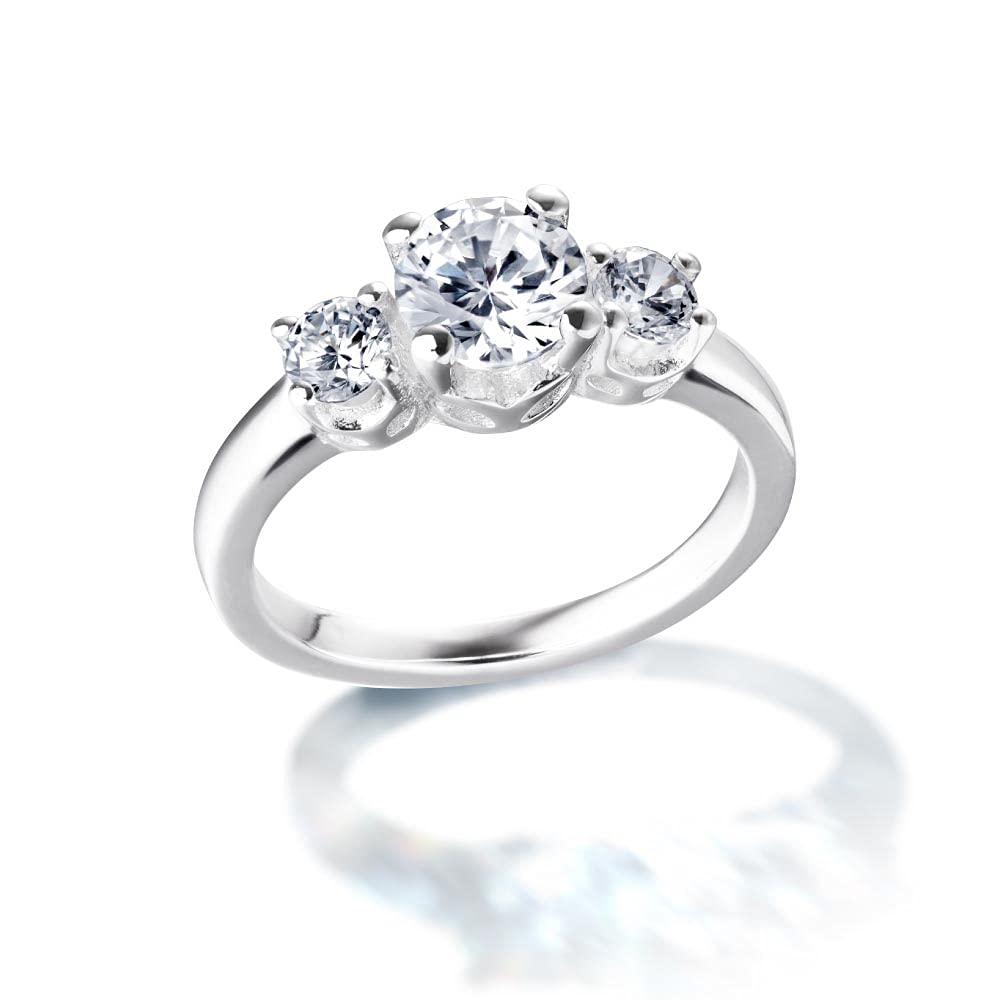 От New Ring Platinum Processed Artificial Diamond Ring Brand Women Present [Подарок Йорк] Женское