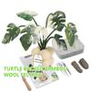 Monstera Potted Plant Needle Felting Supply for Beginner with Needle Instruction Wool Roving Wood Handle Wool Felt Tool