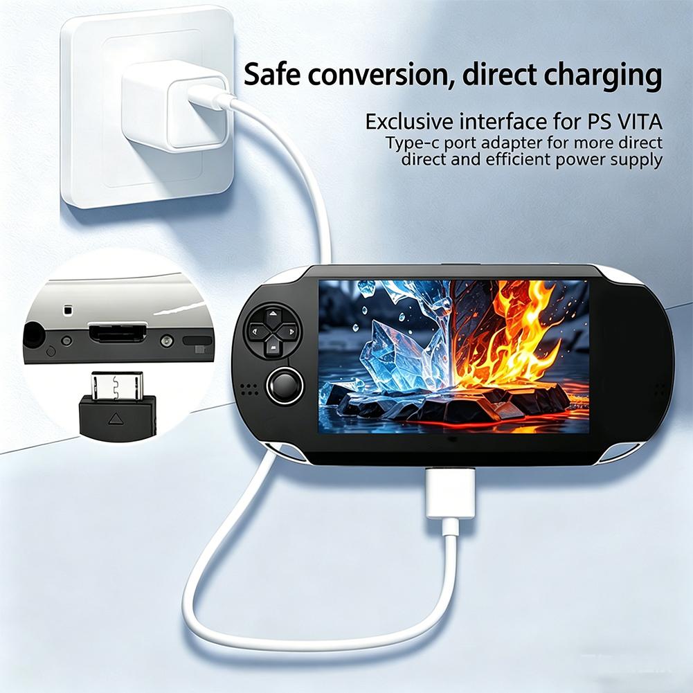 Зарядный и дата-кабель Type-C длиной 10 см для игровой консоли Ps Vita 1000, адаптер питания Type C, светодиодный кабель-переходник для Ps Vita 1000