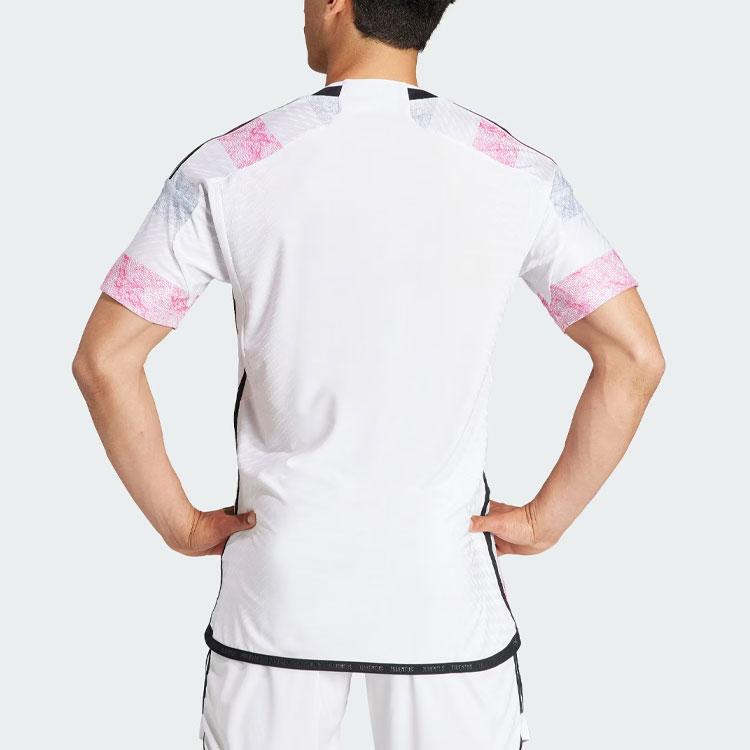 Adidas Ювентус 23/24 выездной трикотаж с принтом алфавита в полоску с коротким рукавом, мужские футболки, белые HR8246