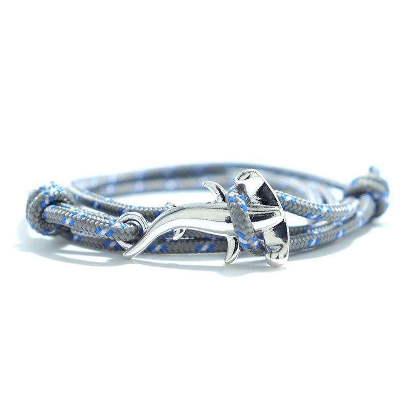 Minimalist Paracord Bracelet Men Ocean Animal Shark Braslet Homme Handmade Adjustable Nautical Braclet Gift For Him Pulsera Tela