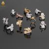 High Quality Iced Out Jewelry Adjustable Ring Moissanite Hip Hop Ring Different Styles 925 Sterling Silver Men Diamond Ring