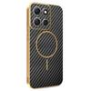 For Motorola Moto G86 5G Phone Case Carbon Fiber Textured Electroplated TPU Back Cover