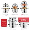 Double Happiness 304 Stainless Steel 3-Tier Steamer Pot