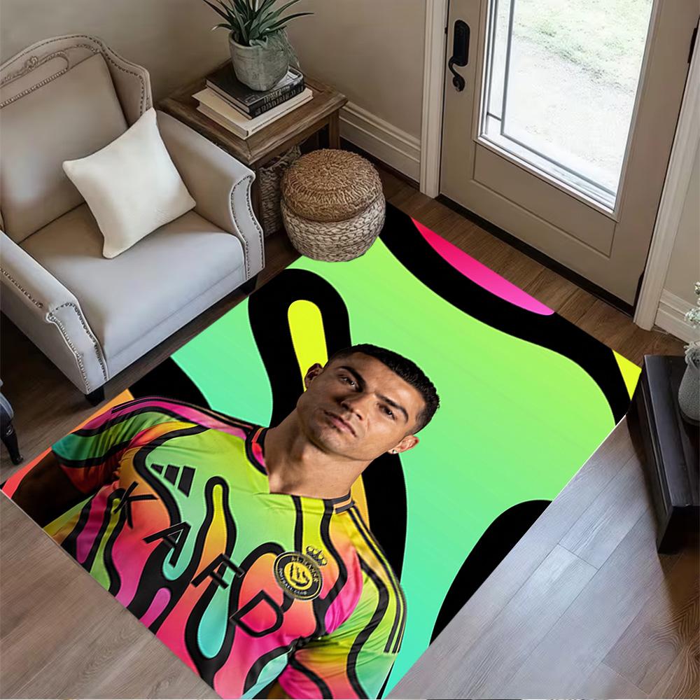 Juventus Player Action Floor Mat Design for Living Rooms Entryway Playrooms Outdoor Anti-slip Rug Anime Office Decor Perfect Gift for Women/Men