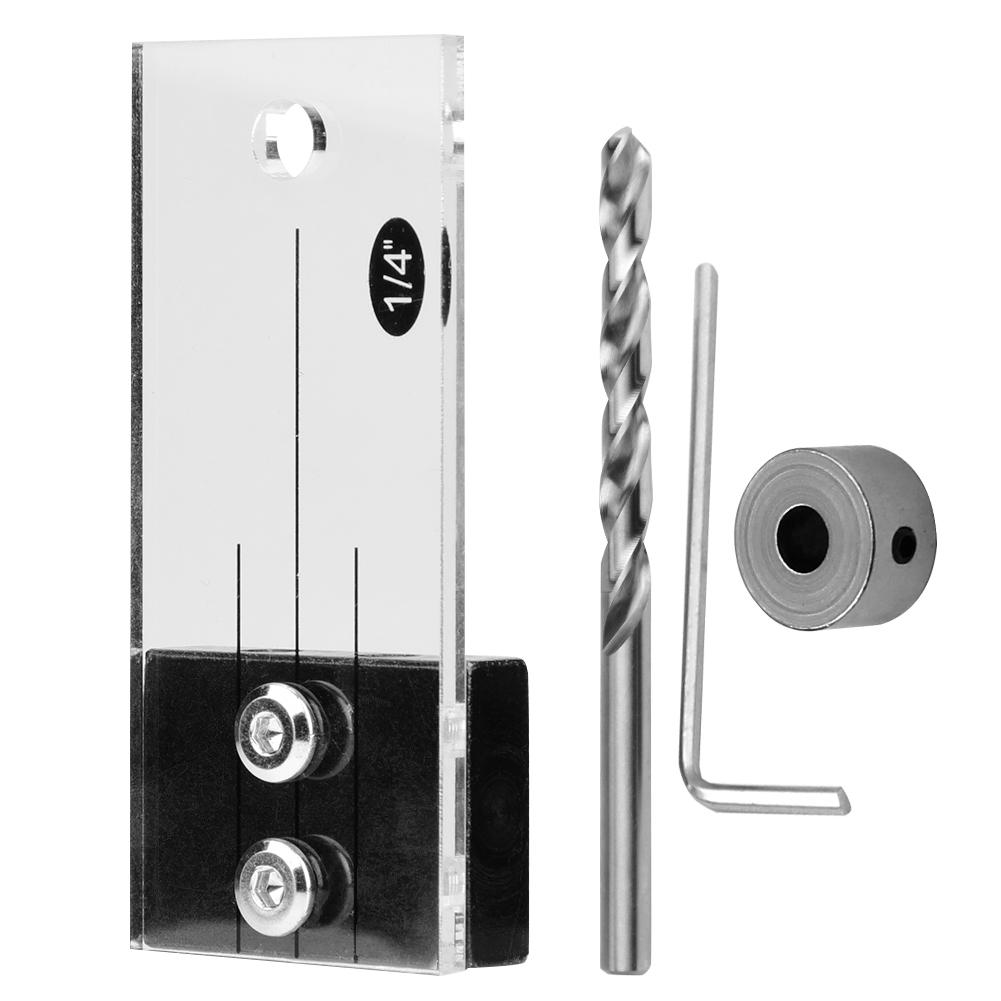 Pocket Hole Jig Step Drill Bit Set Dowel Hole Drilling Guide Locator Woodworking Tool