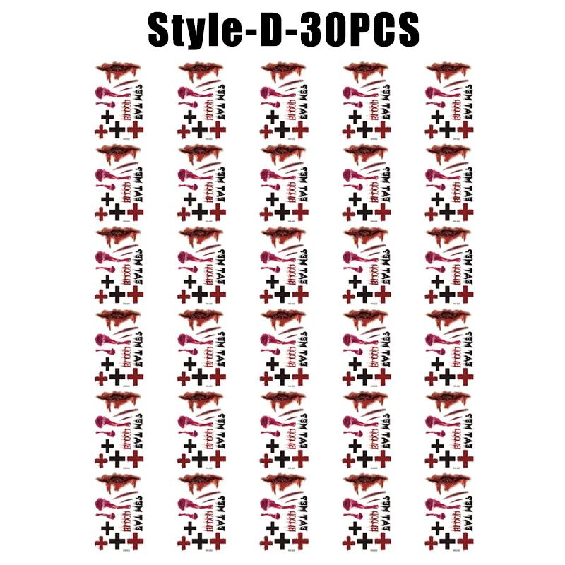 Хэллоуин Водонепроницаемые Временные Наклейки Татуировки Сексуальный Кровавый Макияж Зомби Шрам Татуировка Украшение Рана Ужас Кровь Наклейка