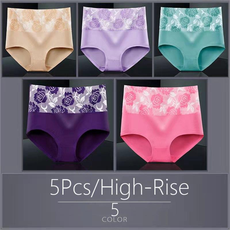 5Pcs Women's Panty Underwear Underwear High Waist Underwear Cotton Panties Women's Plus Size Underwear