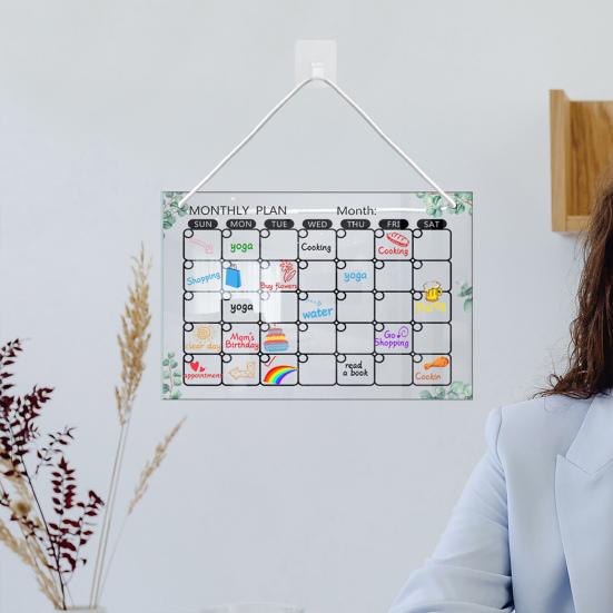 Холодильник, акриловая доска для сообщений с ручками, прозрачная устойчивая к царапинам многоразовая доска для холодильника, еженедельник