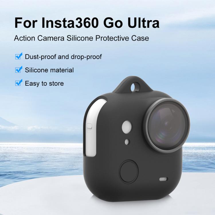 Для Insta360 GO Ultra PULUZ Силиконовый Защитный Чехол для Корпуса с Крышкой для Объектива и Шнурками