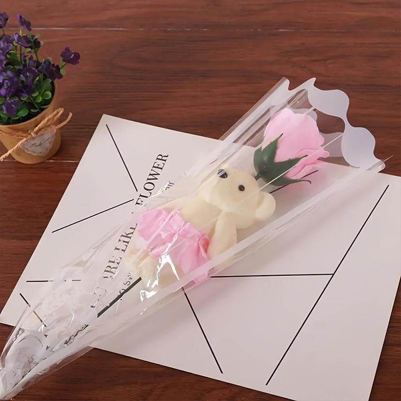 1/5pcs Artificial Rose Flowers Cartoon Scented Flower Soap Roses Mother's Day Bear Soap Bouquet Wedding Home Decorations