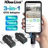 HdoorLink Адаптер 3 в 1 USB 3.0 к типу C OTG Type C «папа» к USB «мама» Конвертер быстрой зарядки для iPhone Samsung