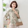 Stylish Autumn Lapel Shirt for Middle-Aged Women - Three-Quarter Sleeve
