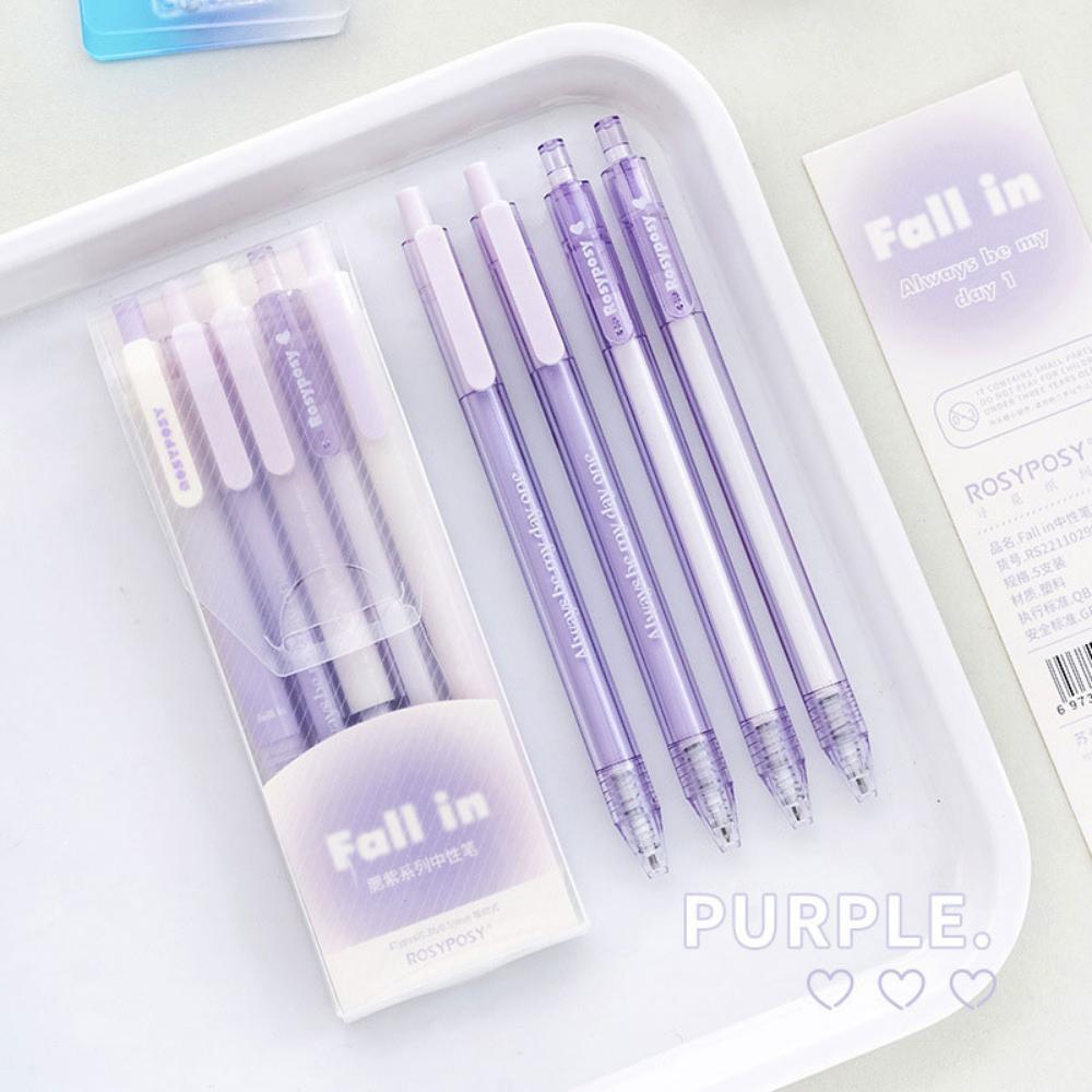 Набор гелевых ручек с градиентом 5 шт./коробка Ручка для ведения заметок от руки INS Красивая 0,5 мм/0,38 мм Ручка для студенческих канцелярских принадлежностей Офисные аксессуары