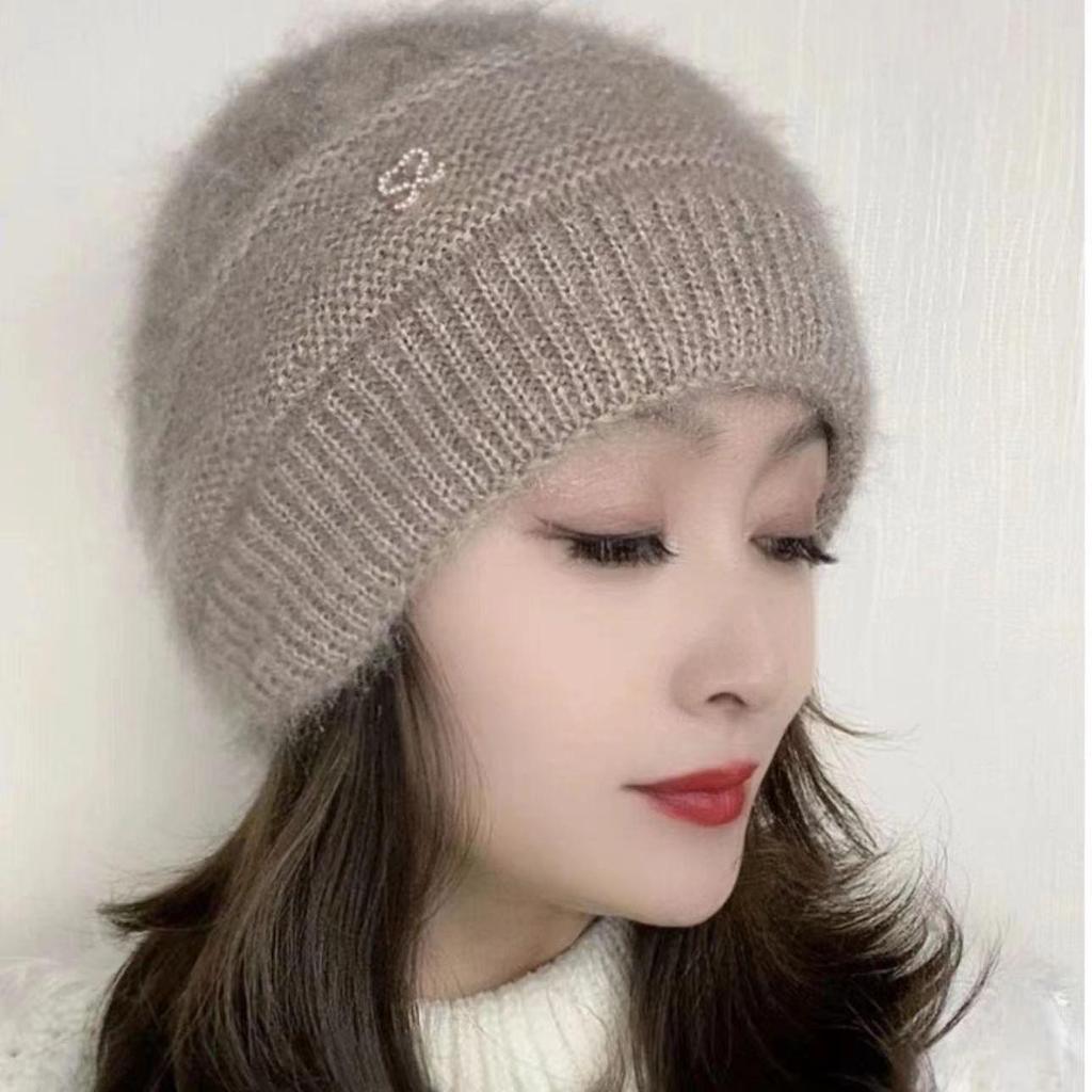 Autumn and Winter Polyester Wrapped Head Cap Knitted Hat Women's Warm Hat Wool Handmade Jacquard Hat