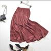 Mercerized Skirt Women'S Summer New Comfort Plus Size Cool A- Line Skirt Temperament Slimming Elastic Waist Midi Skirt