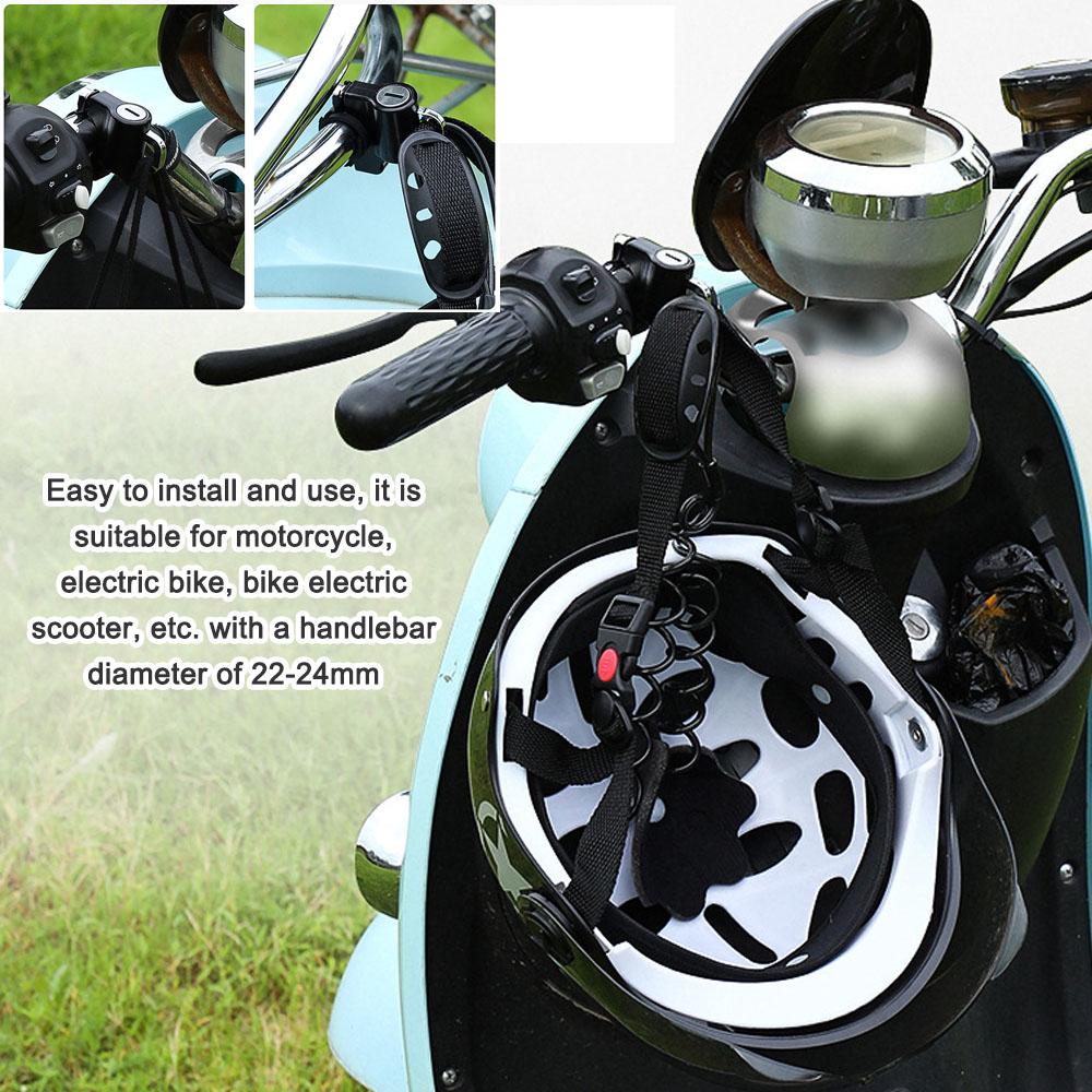 Mini Portable Helmet Lock Anti Theft Safety Lock All Metal with 2 Keys for 22 24mm Handlebar Bike Motorcycle Electric